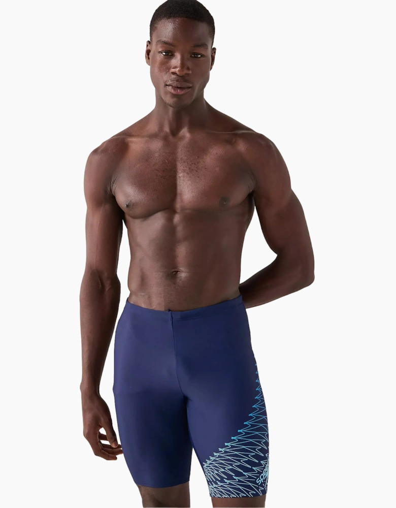 Speedo Mens Medley Geometric Linear Logo Jammer Shorts