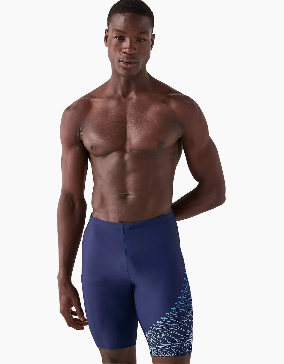 Speedo Mens Medley Geometric Linear Logo Jammer Shorts
