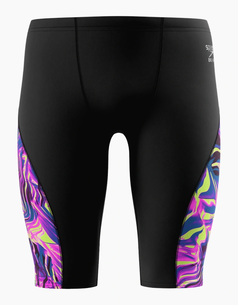 Speedo Mens Spliced Abstract Endurance+ Jammer Shorts