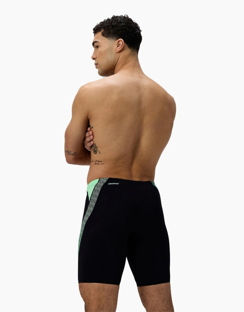 Speedo Mens Hyperboom Splice Stripe Logo Jammer Shorts