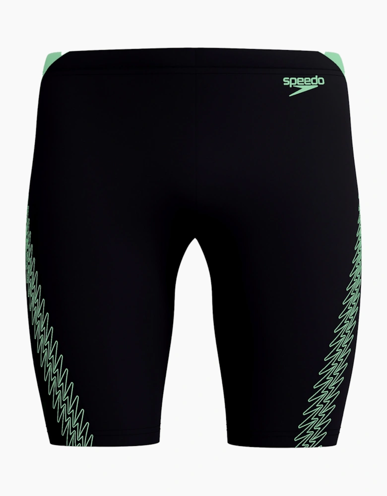 Speedo Mens Hyperboom Splice Stripe Logo Jammer Shorts