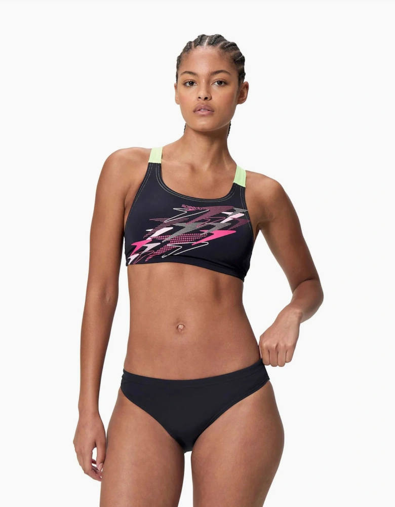 Speedo Womens/Ladies Medley Repeat Logo Leaderback Bikini Set
