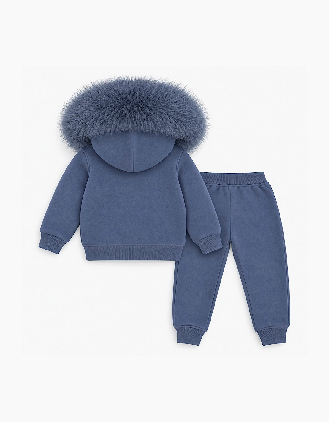 Boys Navy Blue Faux Fur Tracksuit