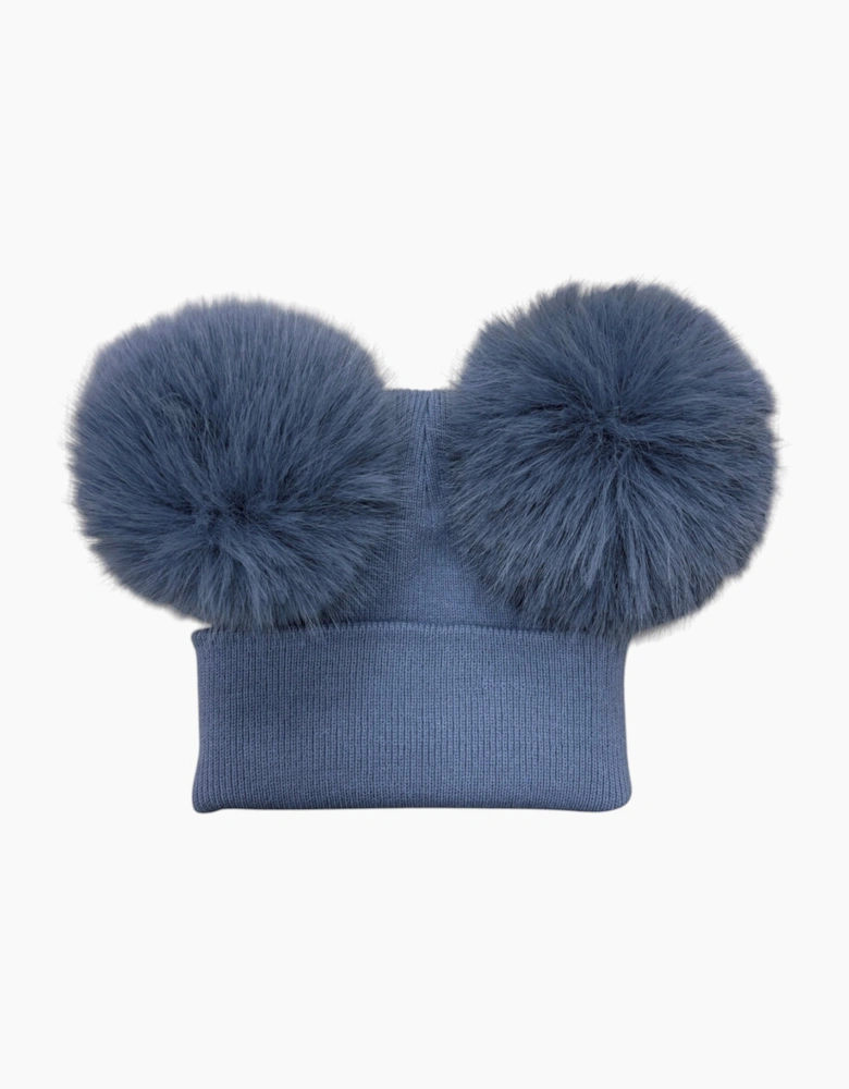 Boys Navy Blue Faux Fur Hat