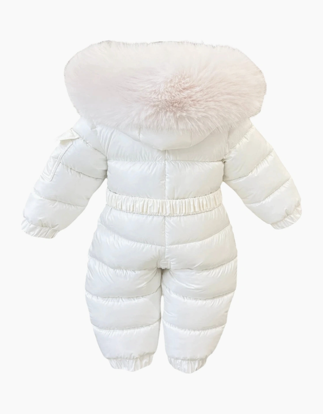 Cream Faux Fur Puffer Snowsuit