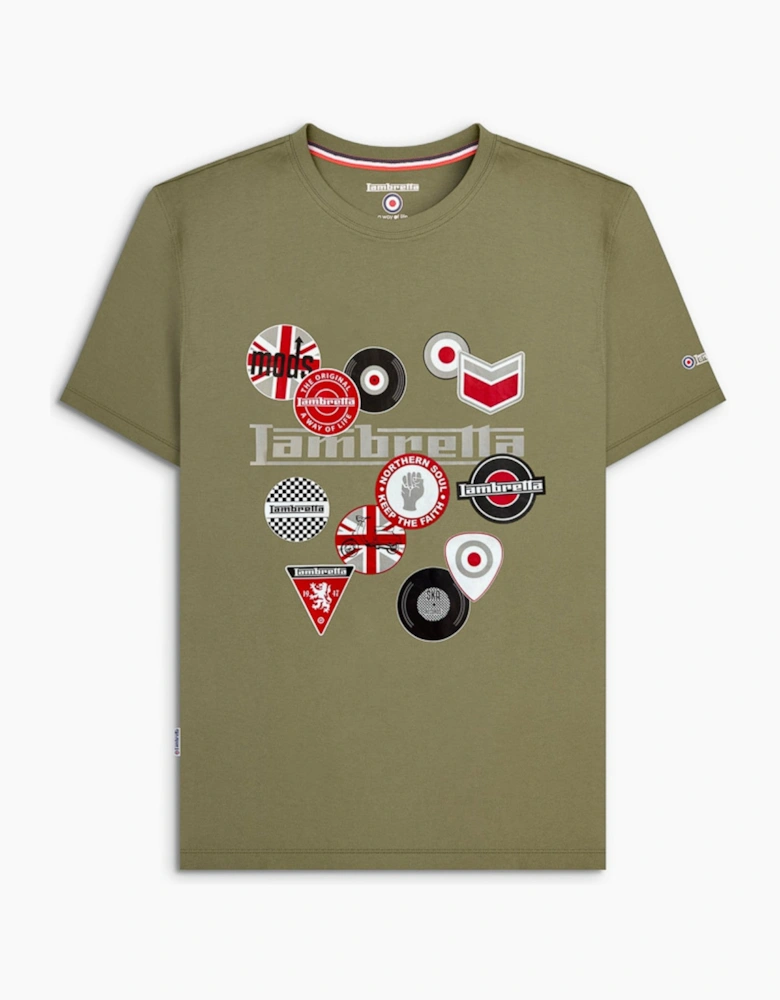 Lambretta Mens Badges Short Sleeve T-Shirt