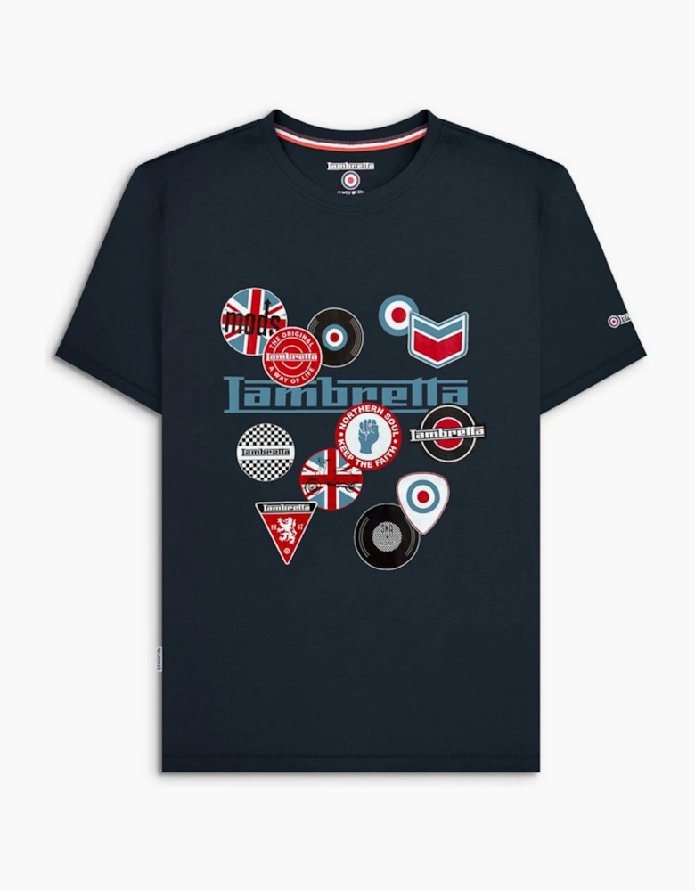 Lambretta Mens Badges Short Sleeve T-Shirt