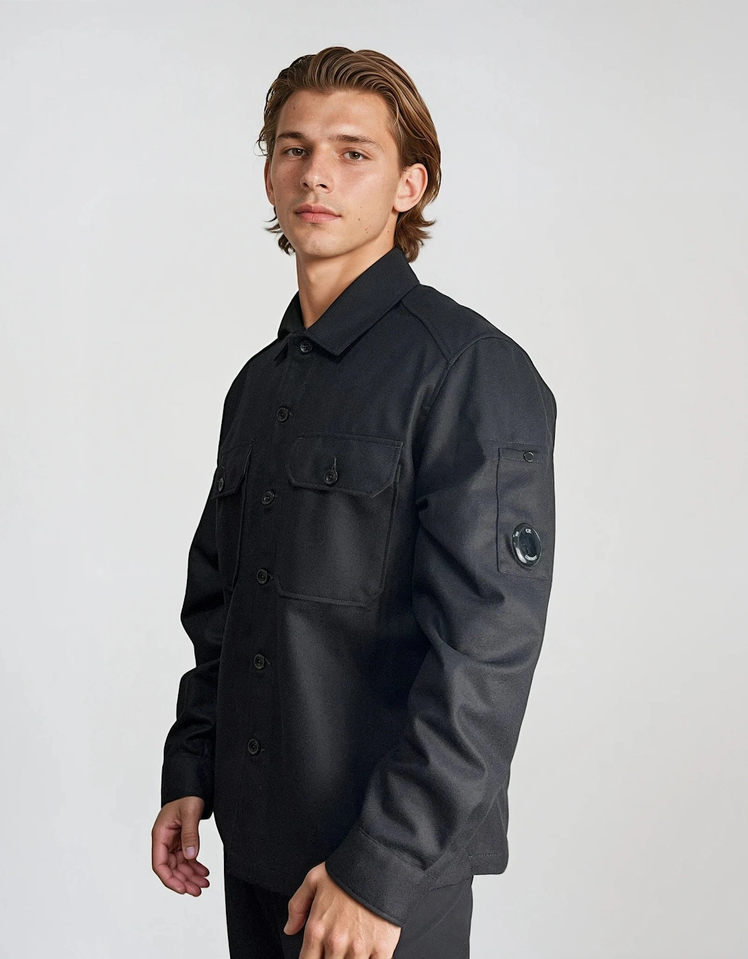CP Company Felt Lens Overshirt in Black