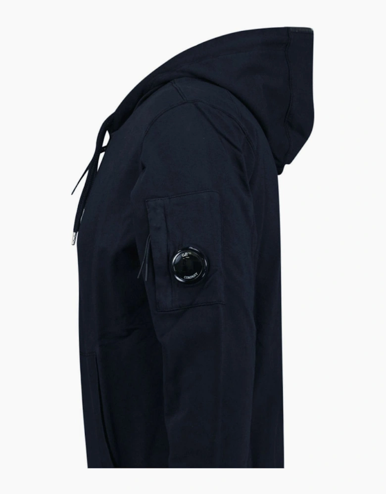 CP Company Light Fleece Lens Zip Hoodie Navy
