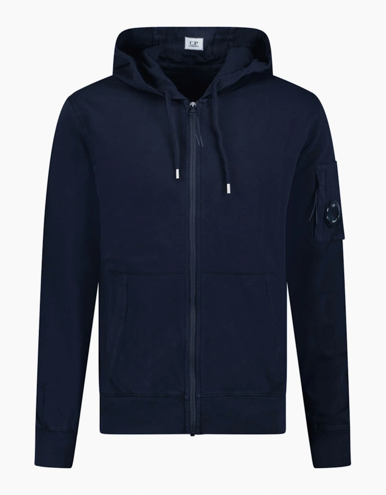 CP Company Light Fleece Lens Zip Hoodie Navy