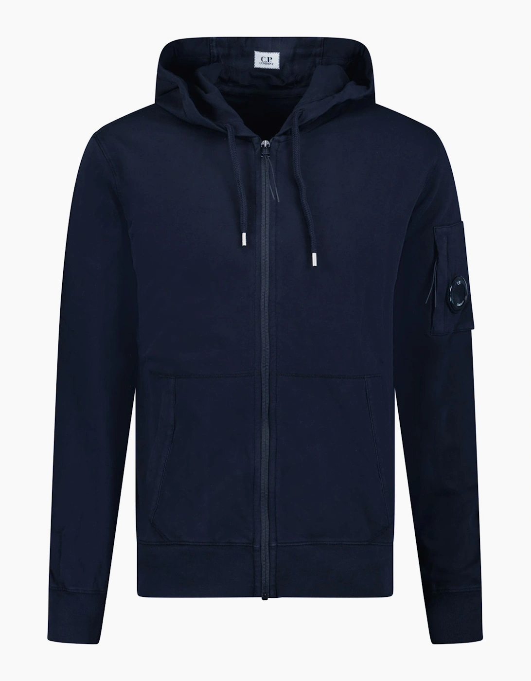 CP Company Light Fleece Lens Zip Hoodie Navy