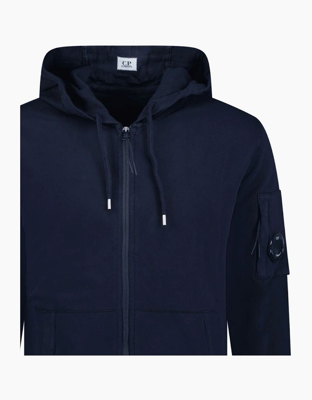 CP Company Light Fleece Lens Zip Hoodie Navy