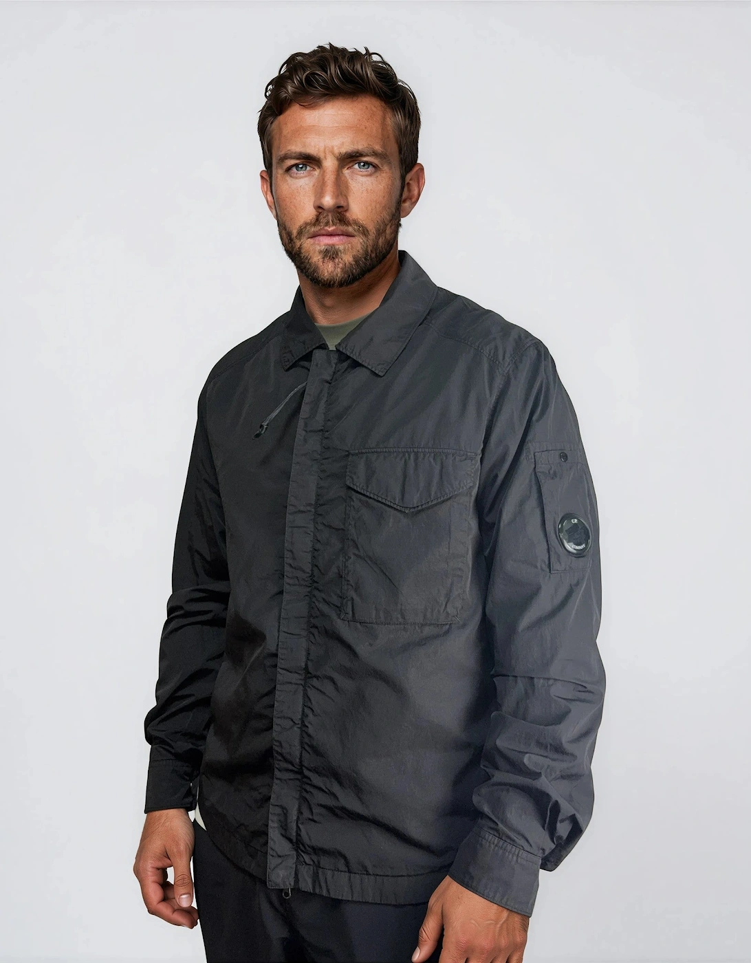 CP Company Lens Chrome-R Zip-Up Jacket Black