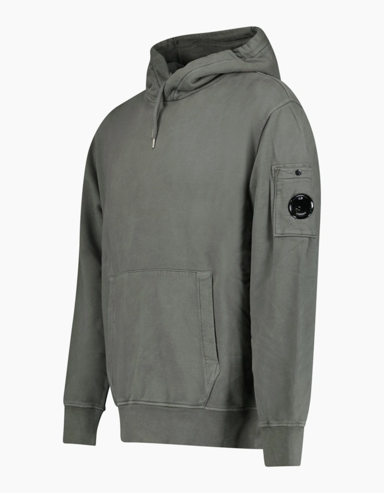 CP Company Pocket Lens Diagonal Emerized Hoodie Gunmetal