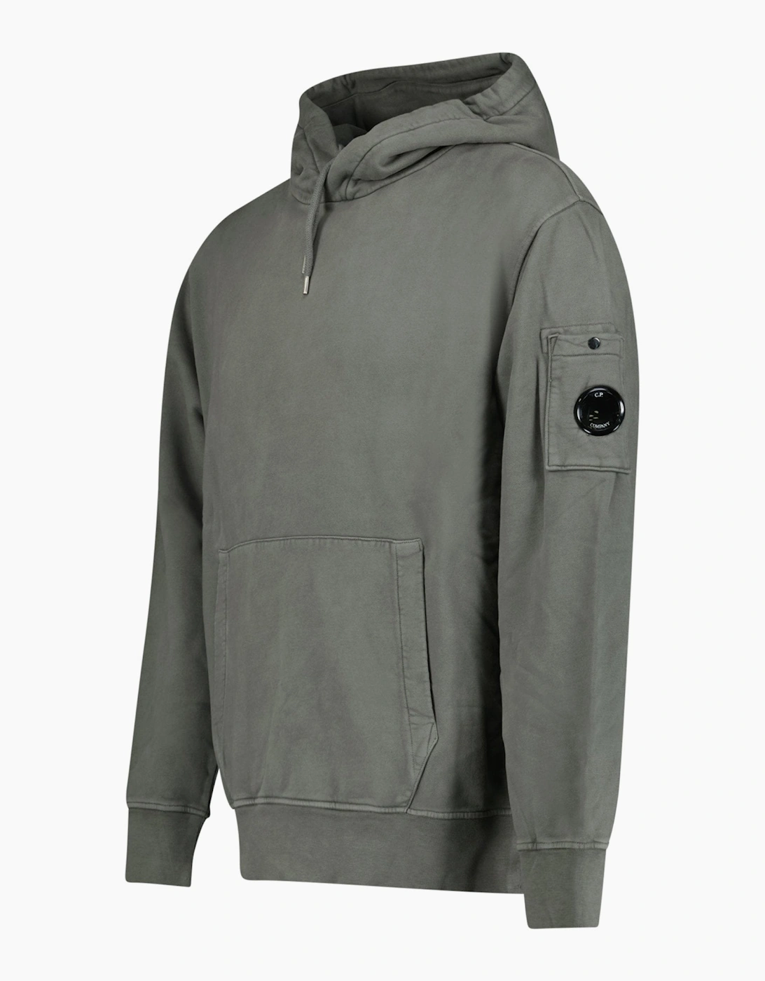 CP Company Pocket Lens Diagonal Emerized Hoodie Gunmetal