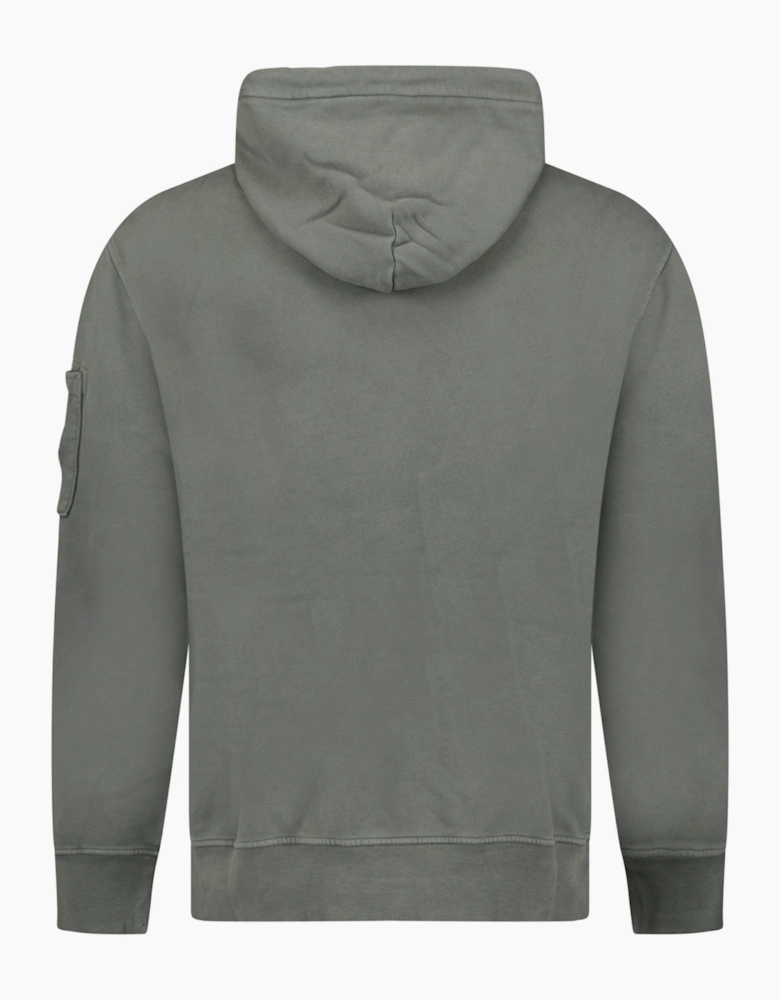 CP Company Pocket Lens Diagonal Emerized Hoodie Gunmetal