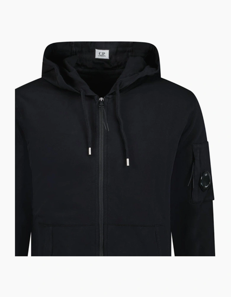 CP Company Light Fleece Lens Zip Hoodie Black