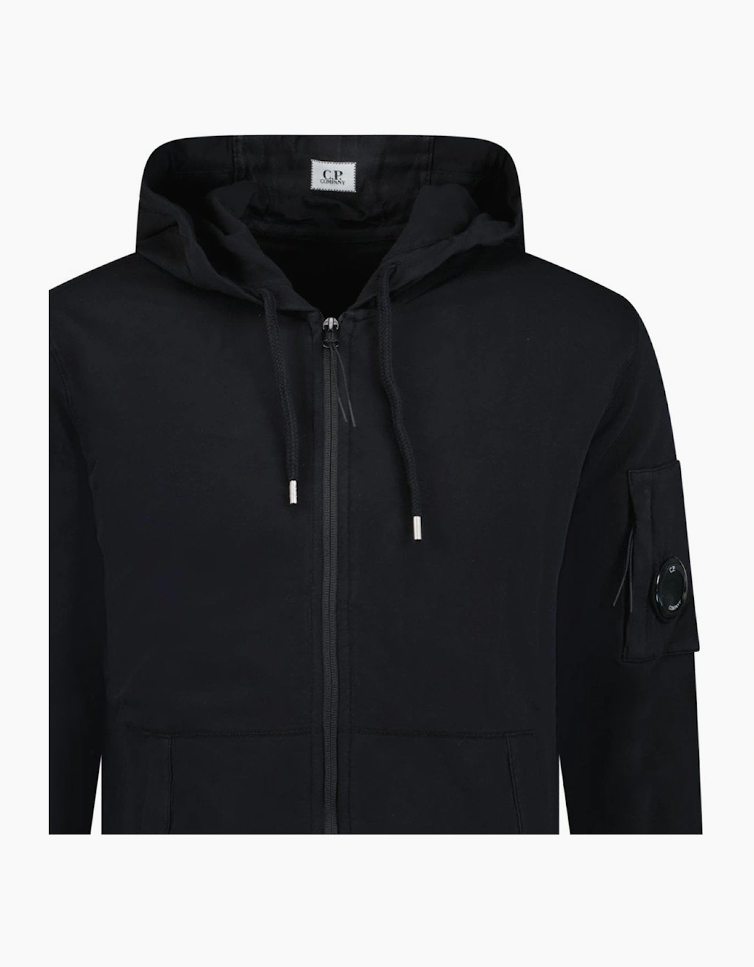 CP Company Light Fleece Lens Zip Hoodie Black
