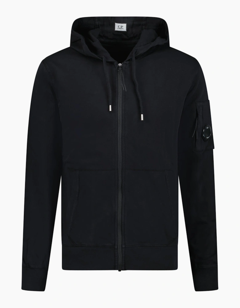 CP Company Light Fleece Lens Zip Hoodie Black