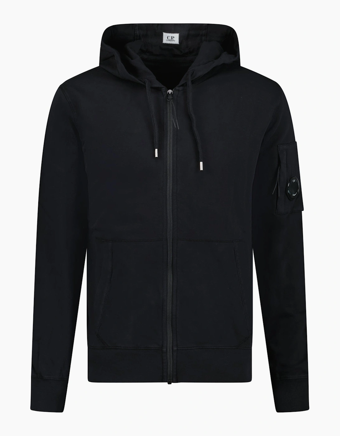 CP Company Light Fleece Lens Zip Hoodie Black