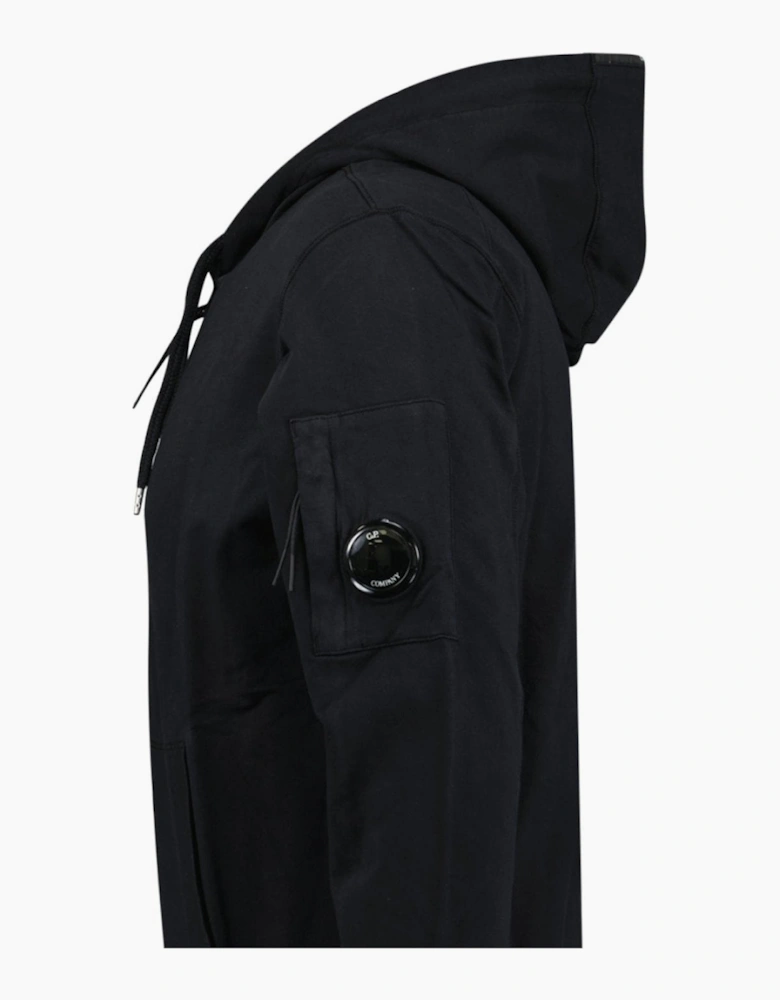 CP Company Light Fleece Lens Zip Hoodie Black