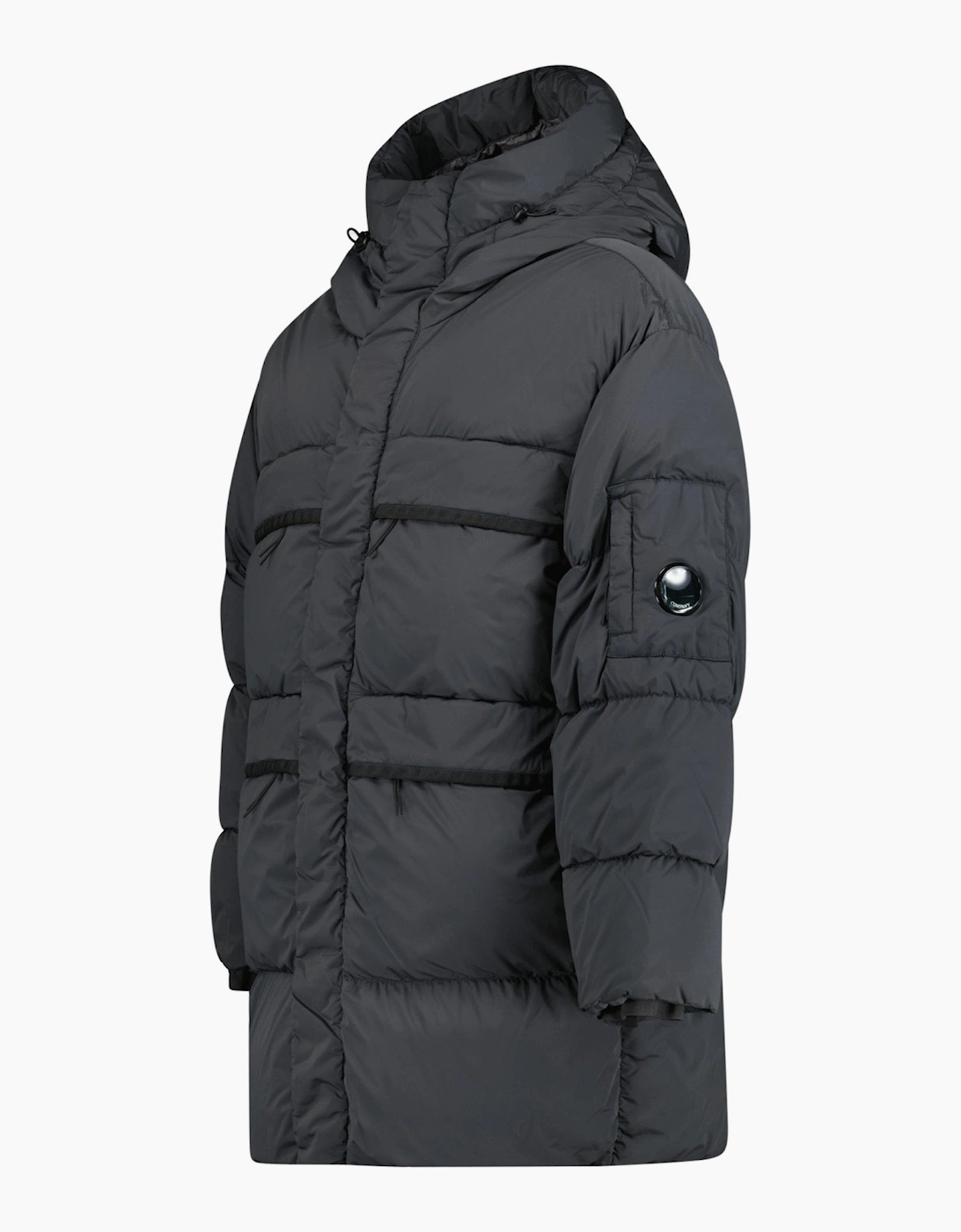 CP Company Nycra-R Hooded Long Down Jacket Dark Shadow