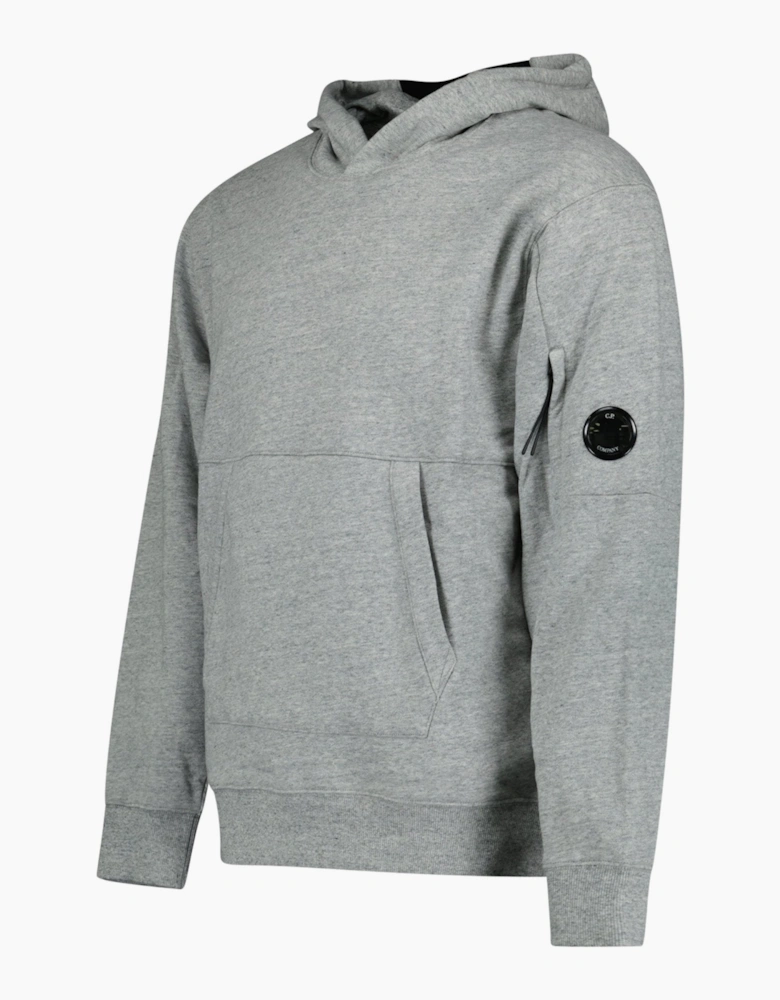 CP Company Micro Lens Diagonal Raised Hoodie Grey Stone