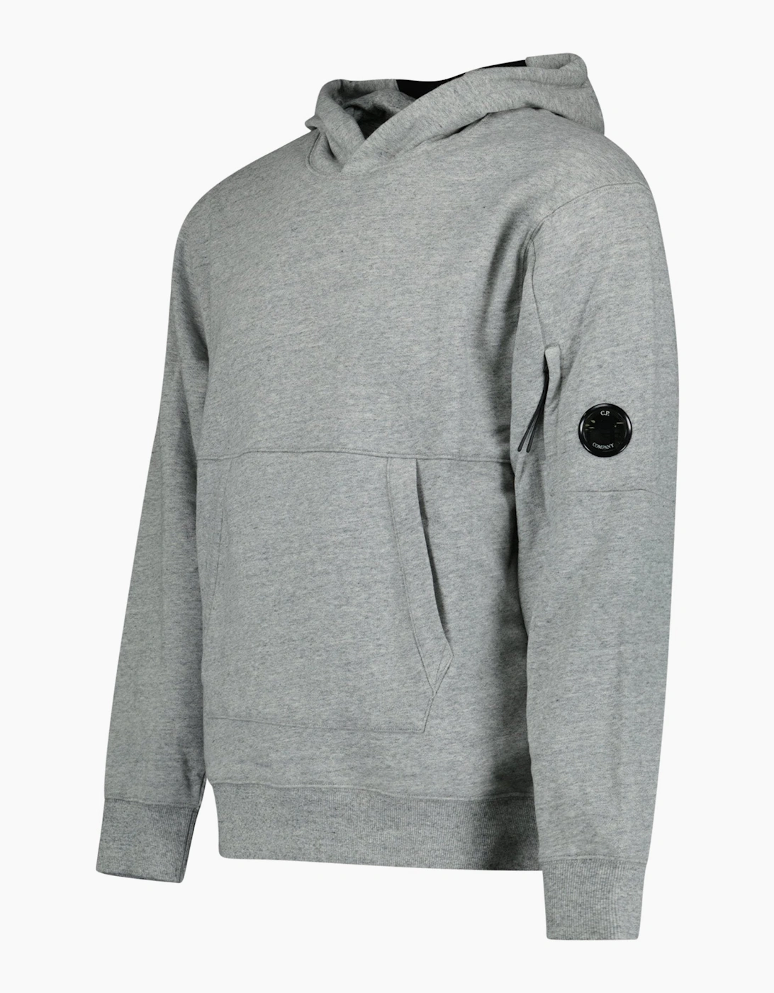 CP Company Micro Lens Diagonal Raised Hoodie Grey Stone