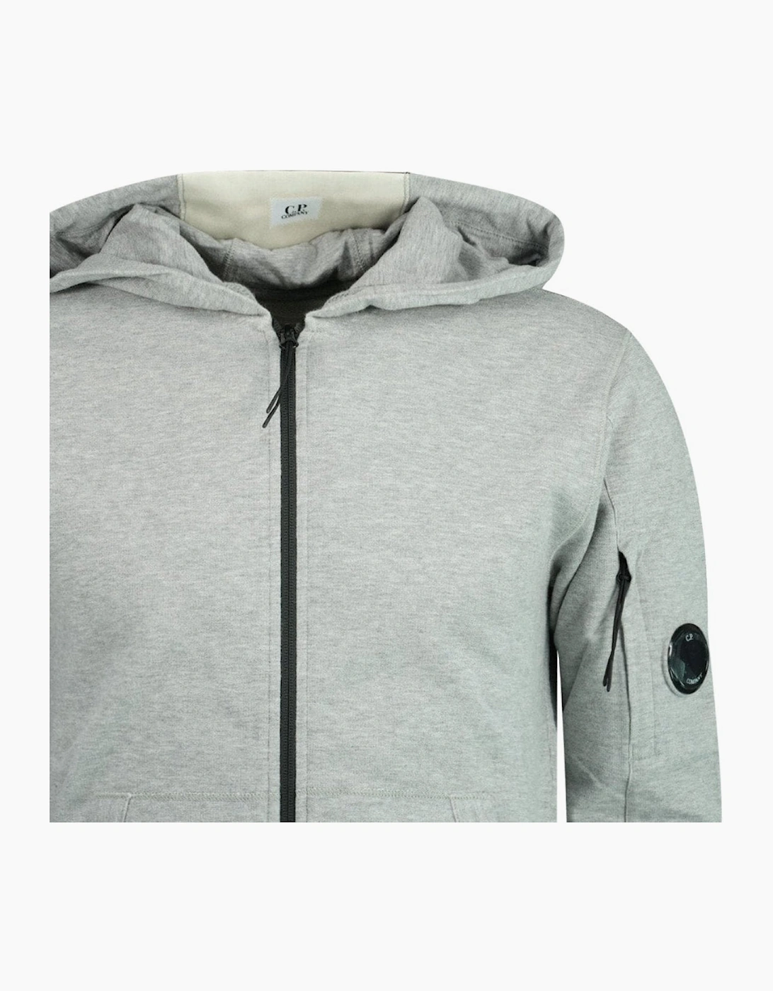 CP Company Light Fleece Lens Zip Hoodie Grey