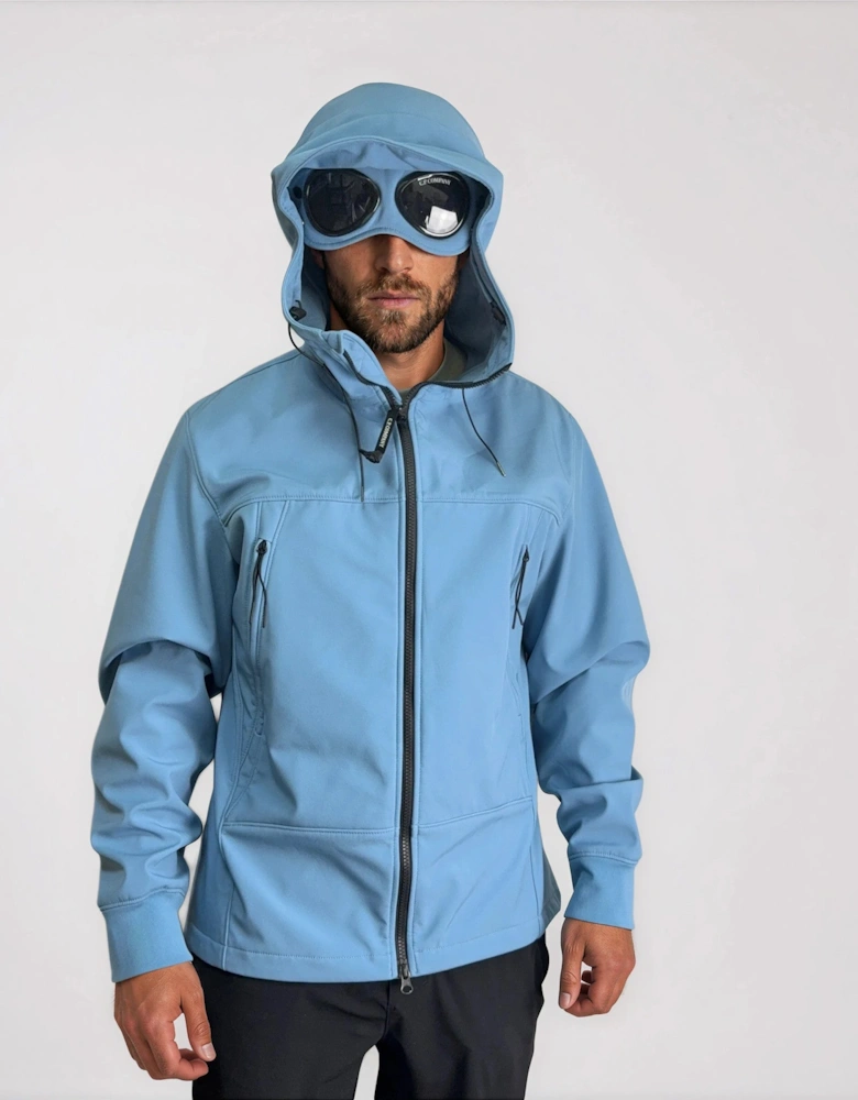CP Company Shell-R Fleece Goggle Jacket Aegean Blue