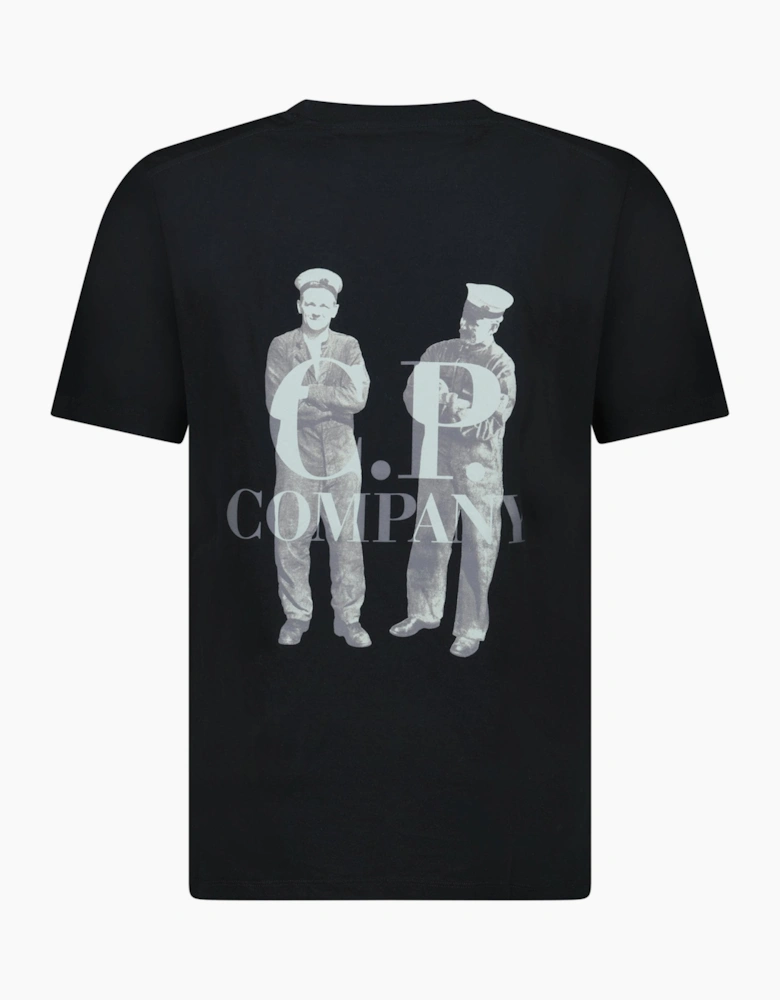 CP Company British Sailor Logo 30/1 T-Shirt in Black