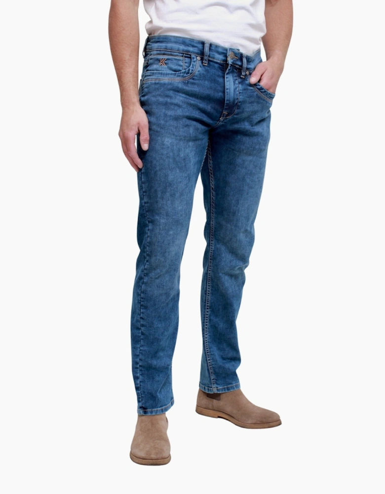 KAM Mens Knitted Regular Fit Big & Tall Jeans