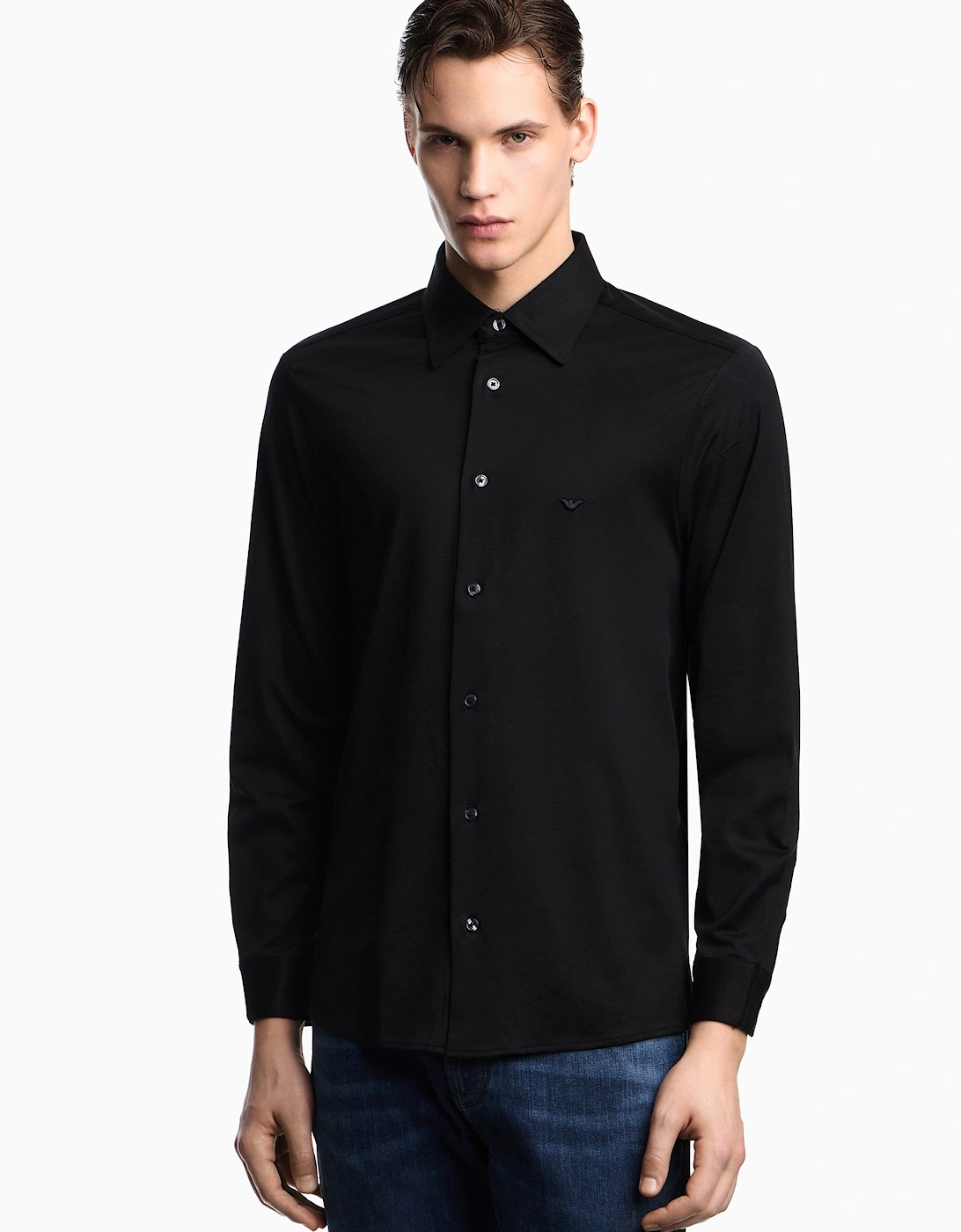 Stretch Cotton T-Shirt Black