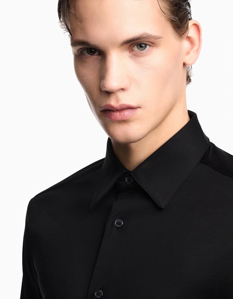 Stretch Cotton T-Shirt Black