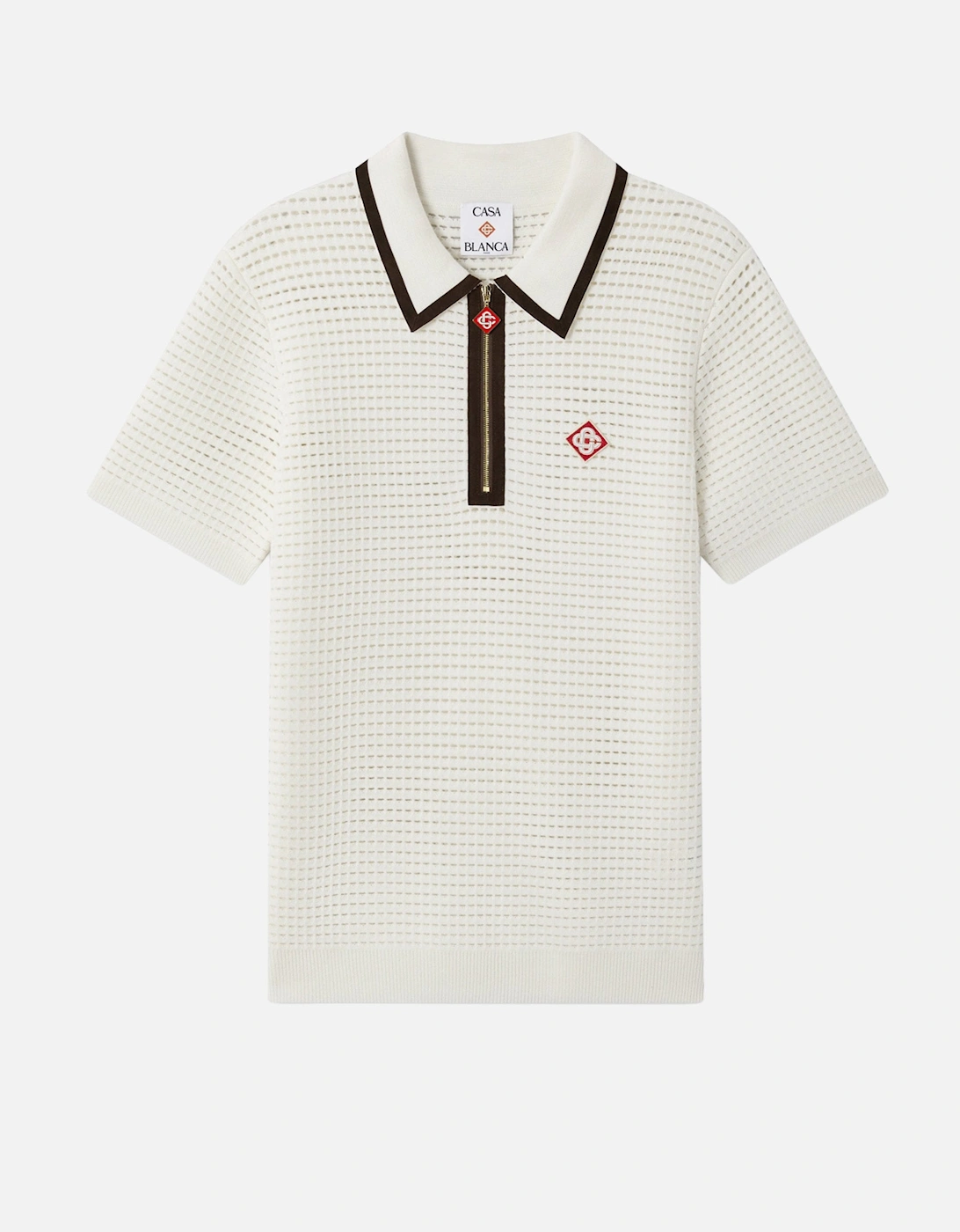 Waffle Stitch Polo Shirt Cream