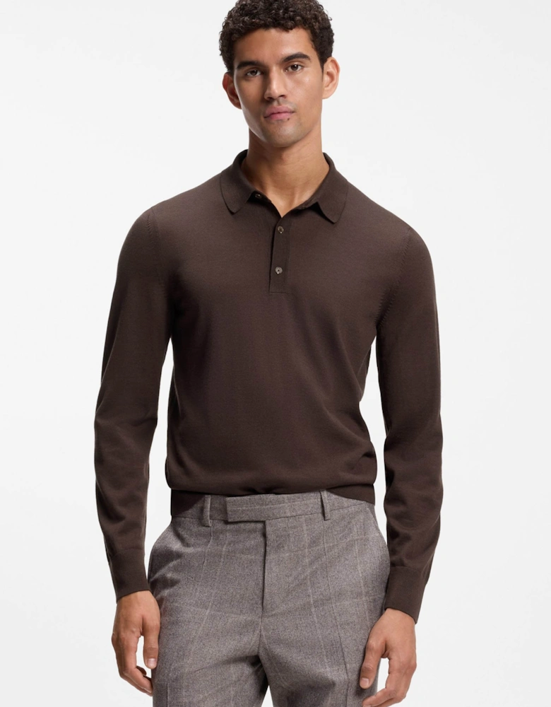 H Lancione Knitted Polo Brown