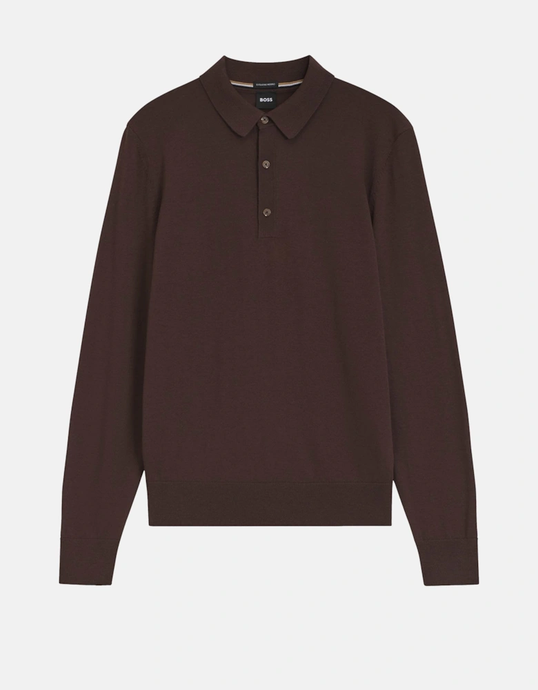 H Lancione Knitted Polo Brown