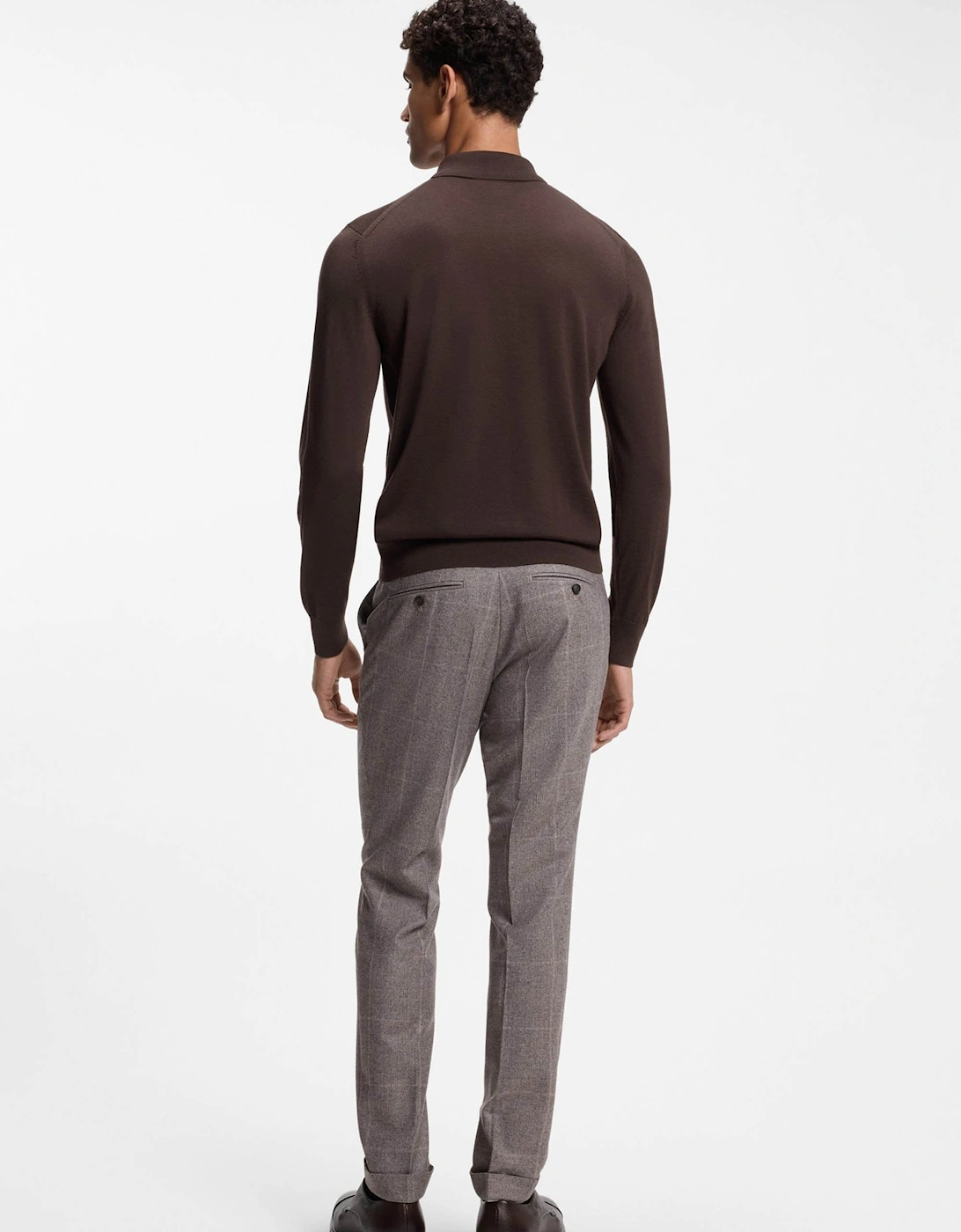 H Lancione Knitted Polo Brown