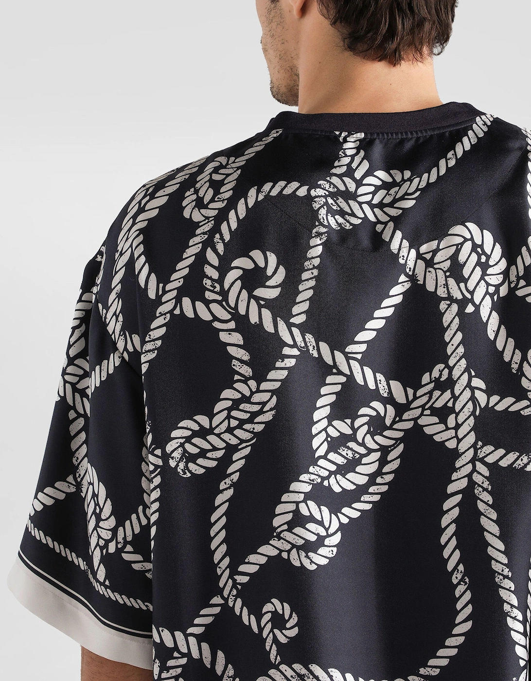 Rope Print T-Shirt Navy