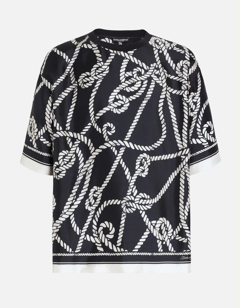 Rope Print T-Shirt Navy