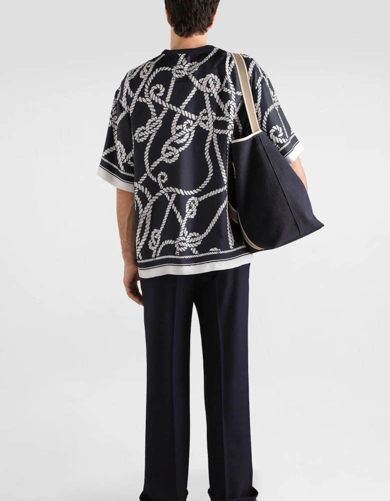 Rope Print T-Shirt Navy