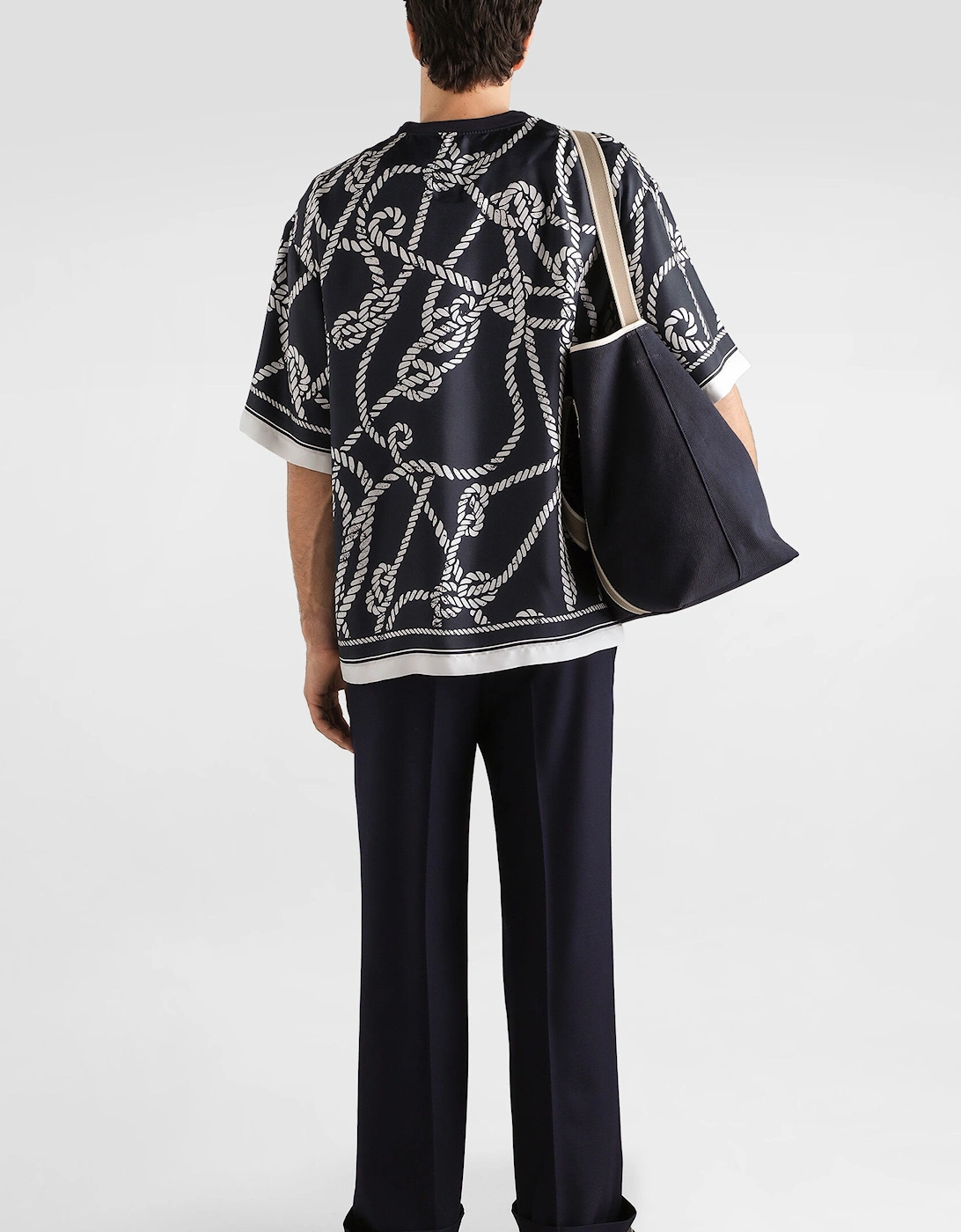 Rope Print T-Shirt Navy