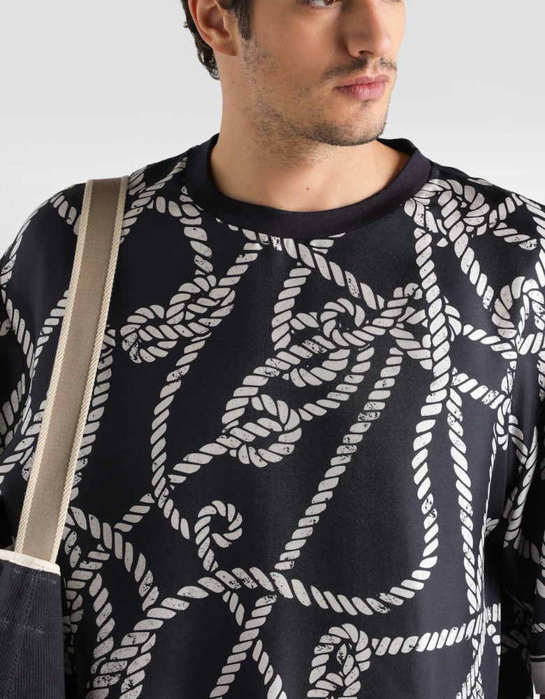 Rope Print T-Shirt Navy