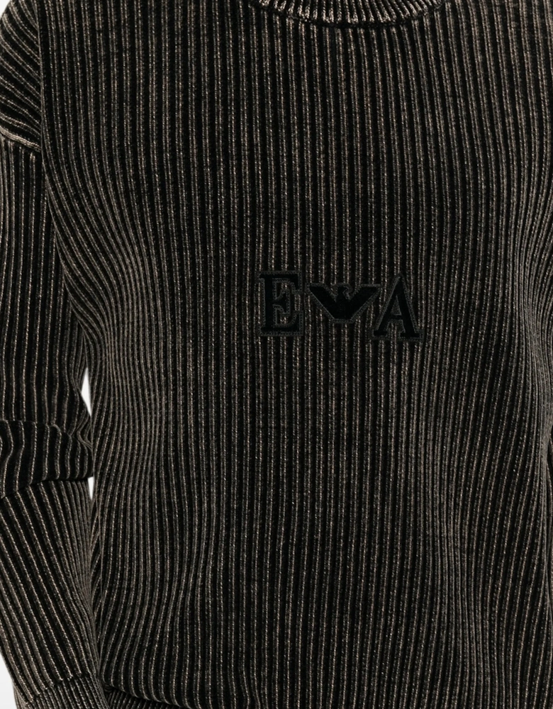 Ribbed Branded Sweater Brown