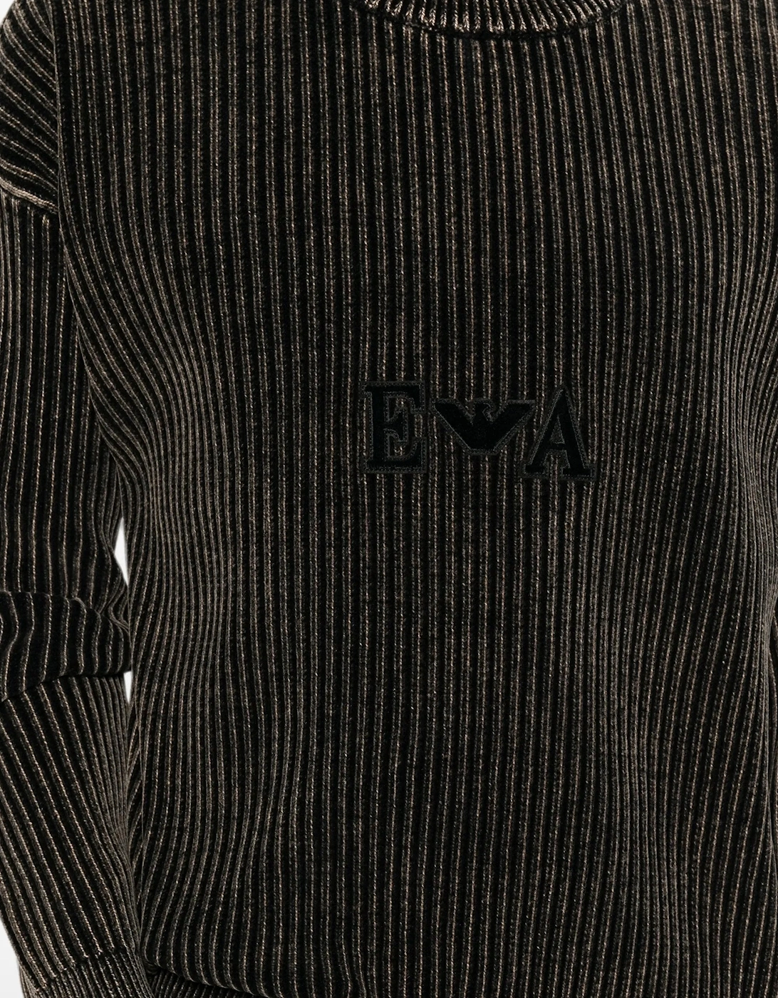 Ribbed Branded Sweater Brown