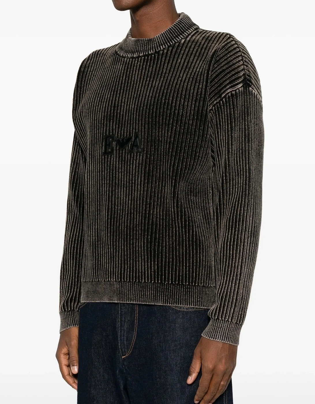 Ribbed Branded Sweater Brown