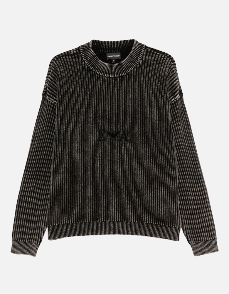 Ribbed Branded Sweater Brown