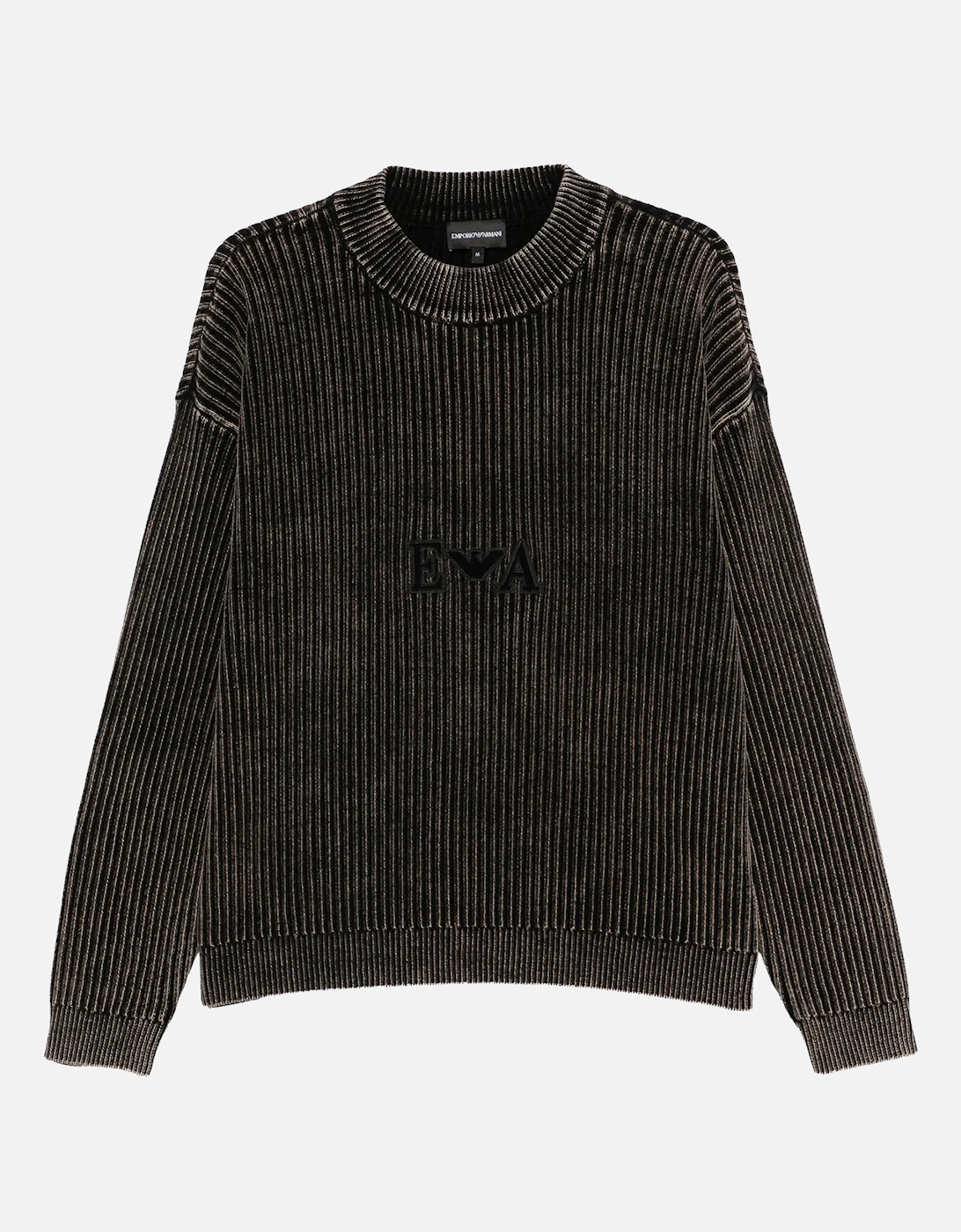 Emporio Armani Emporio Armani Men's Ribbed Branded Sweater Brown