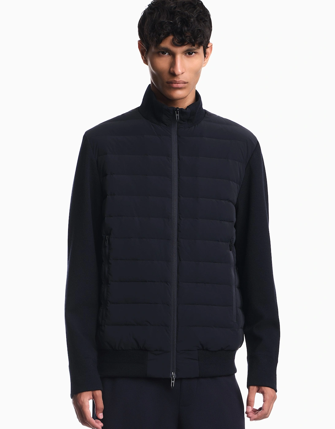 Branded Down Jacket Navy
