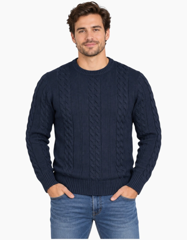 M&S Mens Cable Knit Sweatshirt Cotton Warm Jumper